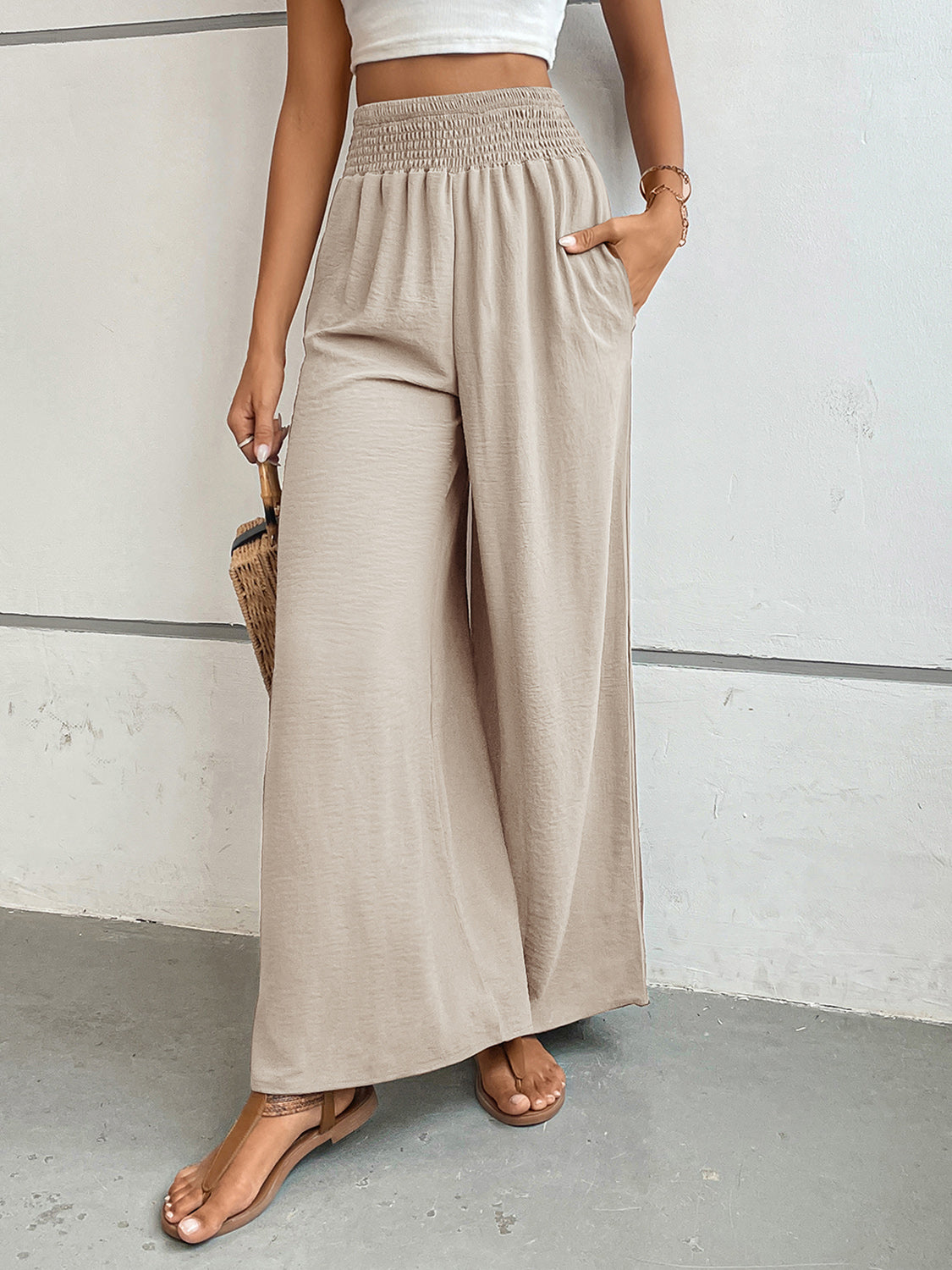 Hazel Blues® |  Perfee Wide Leg Pants with Pockets