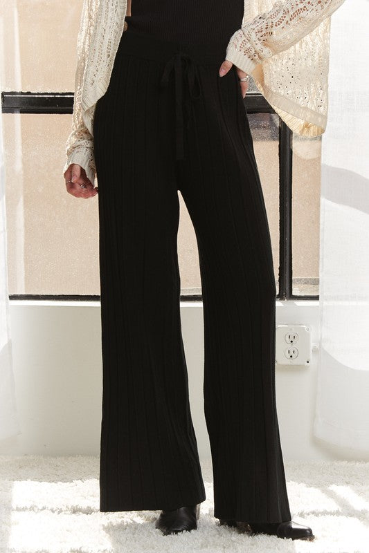 Hazel Blues® |  ADORA Tied Wide Leg Knit Pants