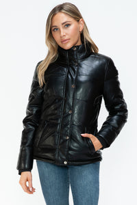 Hazel Blues® |  YMI Pocketed Zip Up Turtleneck Puffer Jacket