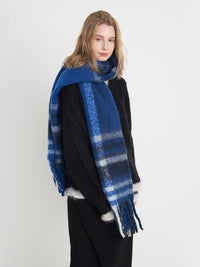 Hazel Blues® |  Fringe Plaid Polyester Scarf