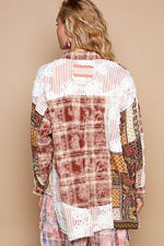 Hazel Blues® |  POL Crochet Plaid Patchwork Button Up Shirt