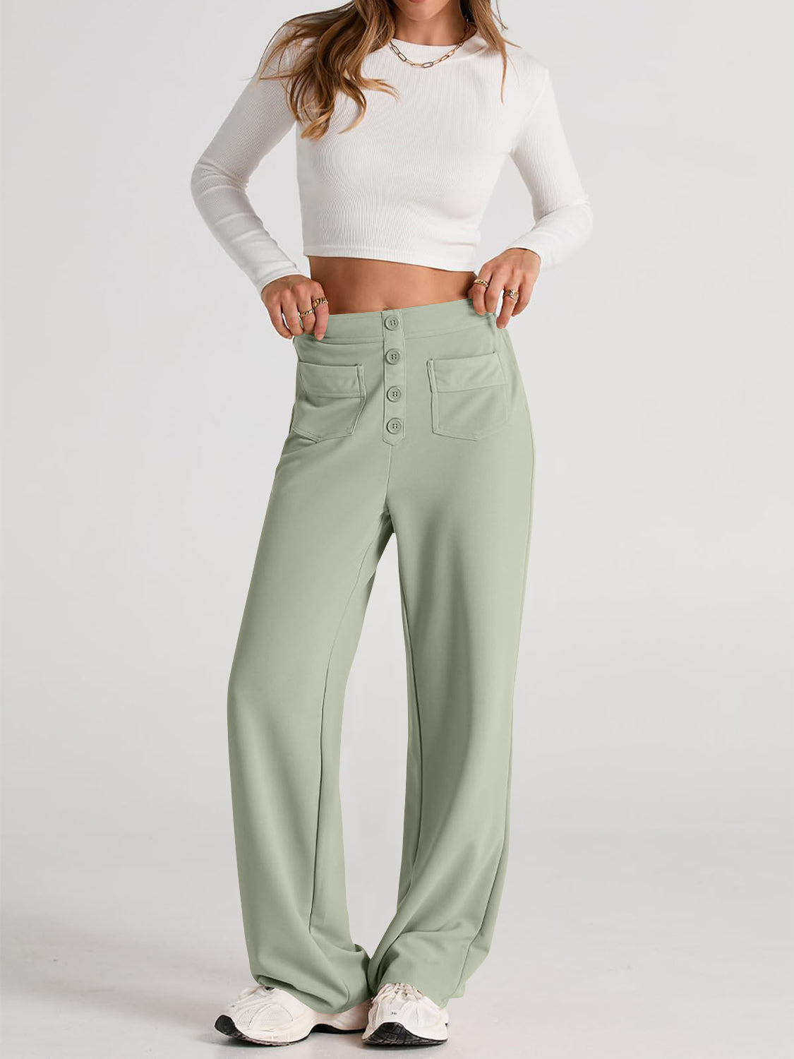 Hazel Blues® |  High Waist Wide Leg Pants