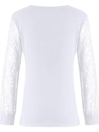 Hazel Blues® |  Lace Detail V-Neck Long Sleeve Blouse