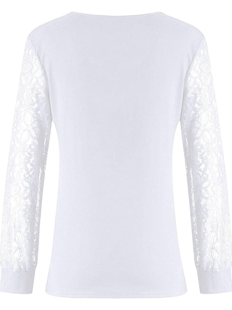 Hazel Blues® |  Lace Detail V-Neck Long Sleeve Blouse