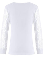 Hazel Blues® |  Lace Detail V-Neck Long Sleeve Blouse