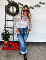 Hazel Blues® |  PREORDER: Christmas Printed Mesh Tops