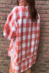 Hazel Blues® |  Plaid Collared Neck Long Sleeve Shirt Dress