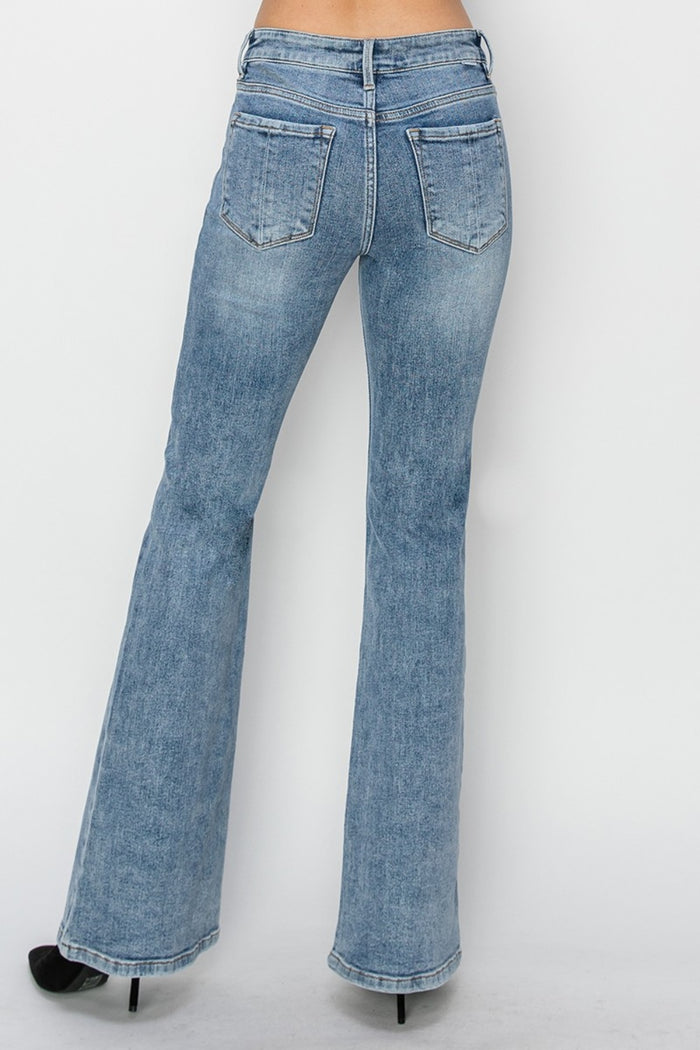 Hazel Blues® |  RISEN Mid Rise Bootcut Jeans