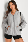 Hazel Blues® |  Pocketed Half Zip Long Sleeve Hoodie