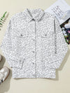 Hazel Blues® |  Leopard Button Up Long Sleeve Denim Jacket