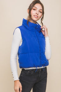 Hazel Blues® |  Love Tree Zip Up Cropped Contrast Reversible Vest