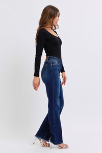 Hazel Blues® |  Judy Blue Raw Hem Straight Leg Jeans