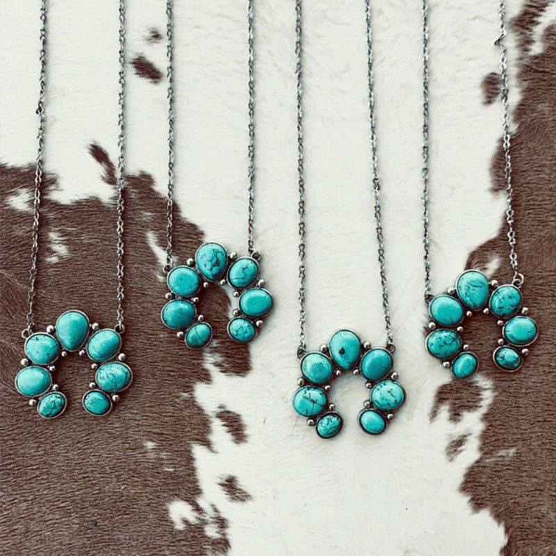 Hazel Blues® |  Artificial Turquoise Alloy Pendant Necklace