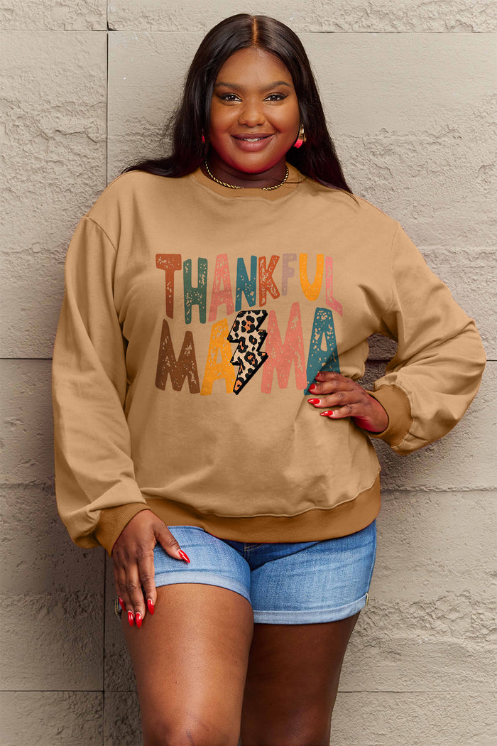 Hazel Blues® |  Letter Graphic Long Sleeve Sweatshirt