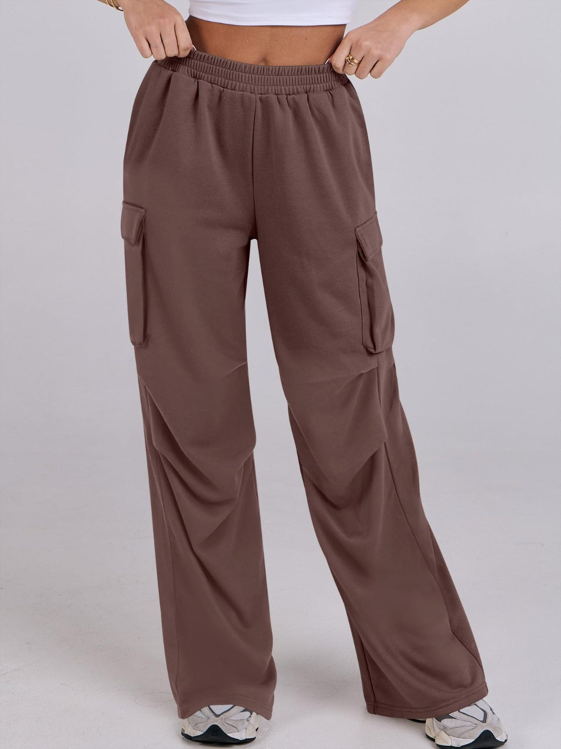 Hazel Blues® |  Elastic Waist Wide Leg Pants with Pockets