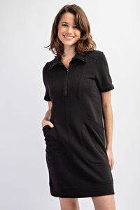 Hazel Blues® |  Casual Short Sleeve Dress in Black