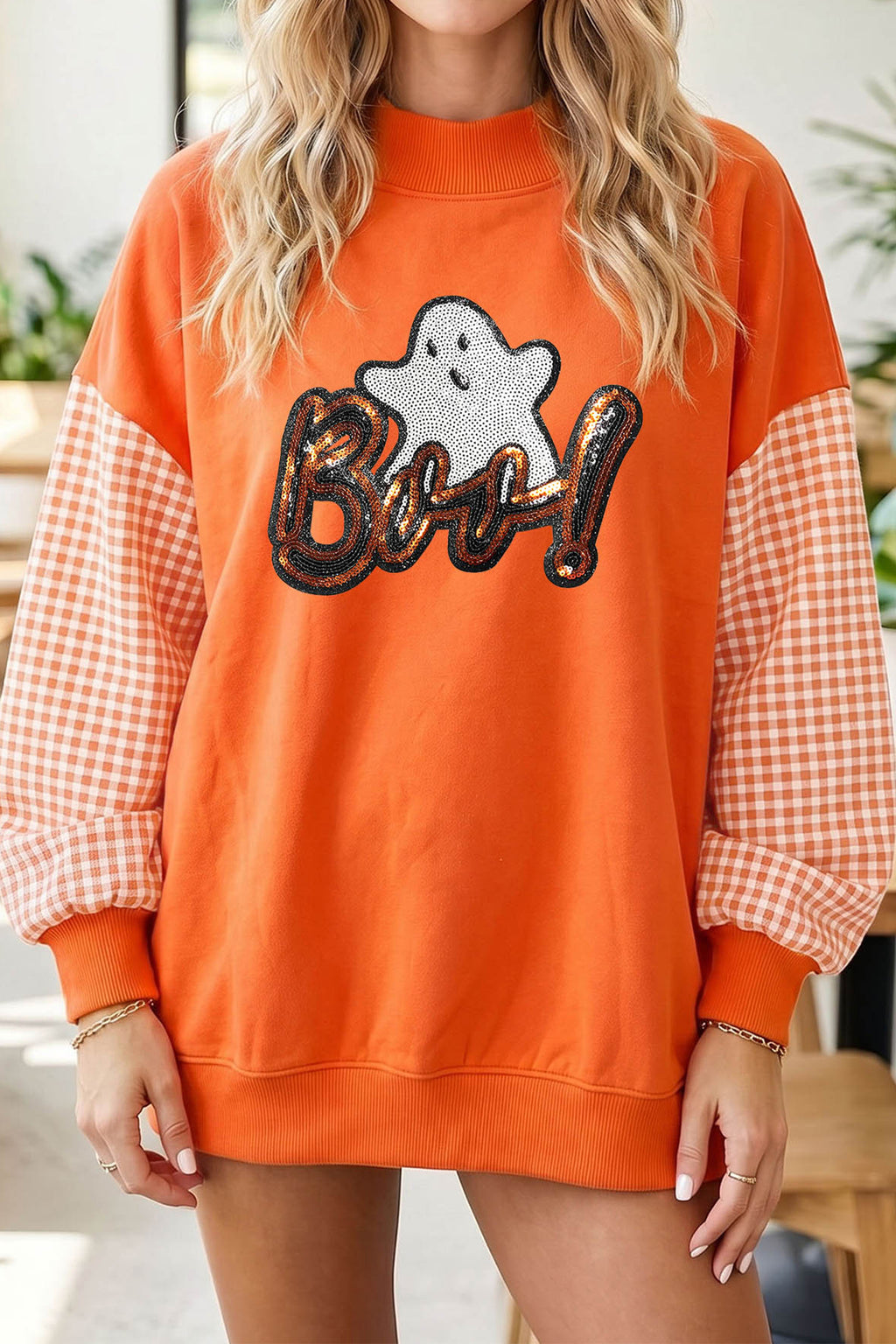 Boo Belle Sequin Ghost Halloween Sweatshirt