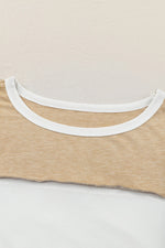 Hazel Blues® |  Exposed Seam Contrast Round Neck Long Sleeve Top