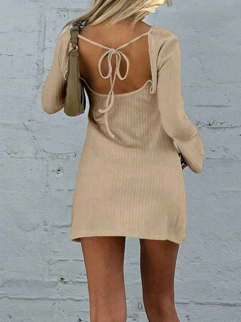 round neck backless dress asdoklhq Midi Dresses for Women Easter Dress Backless Fashion Women Summer Round-Neck Casual Solid Sleeveless Sleepshirts Sling Backless Dress Beige 2X