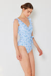 Hazel Blues® |  Marina West Swim Float Ruffle Faux Wrap One-Piece Swimsuit