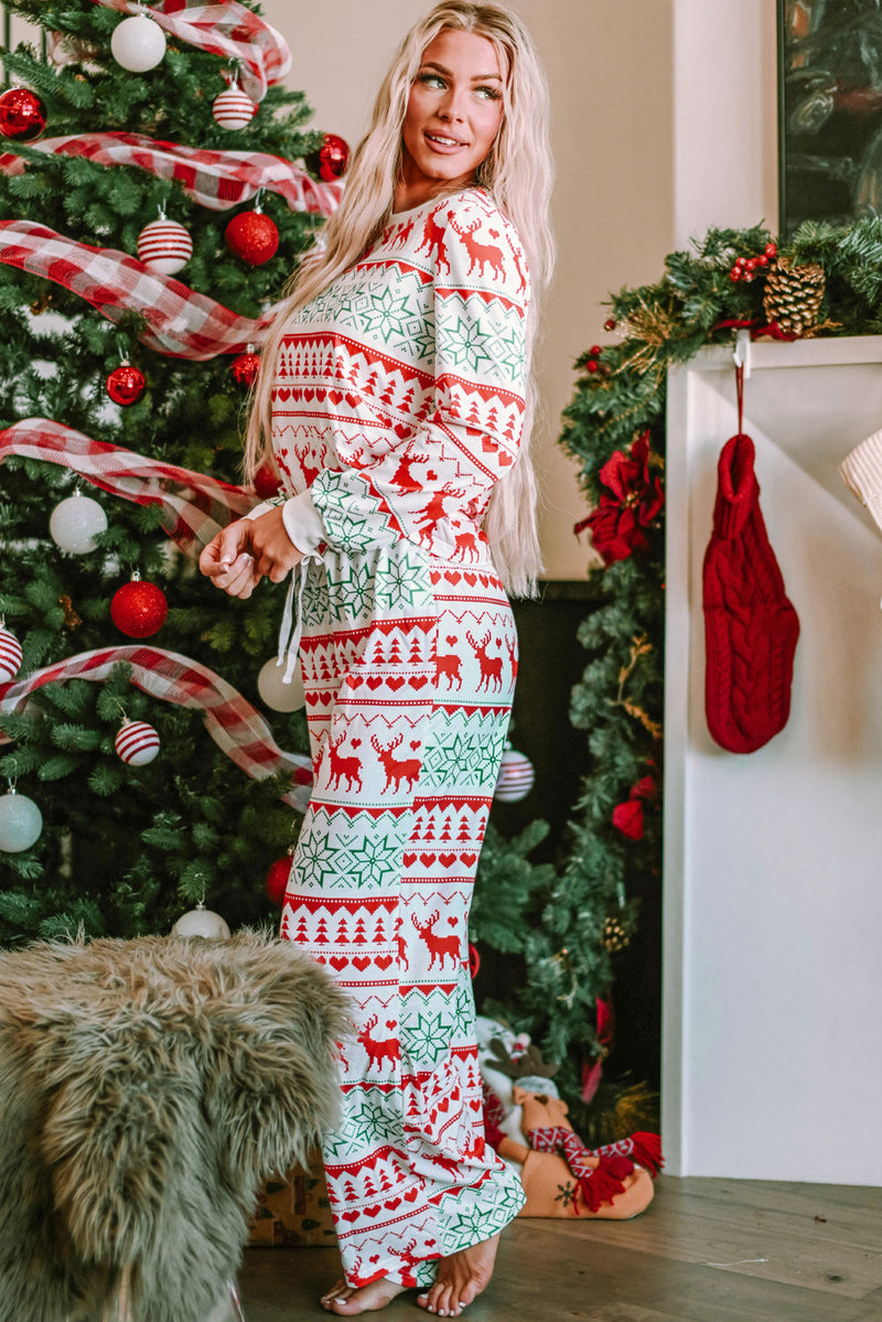 Hazel Blues® |  Christmas Element Round Neck Top and Pants Lounge Set