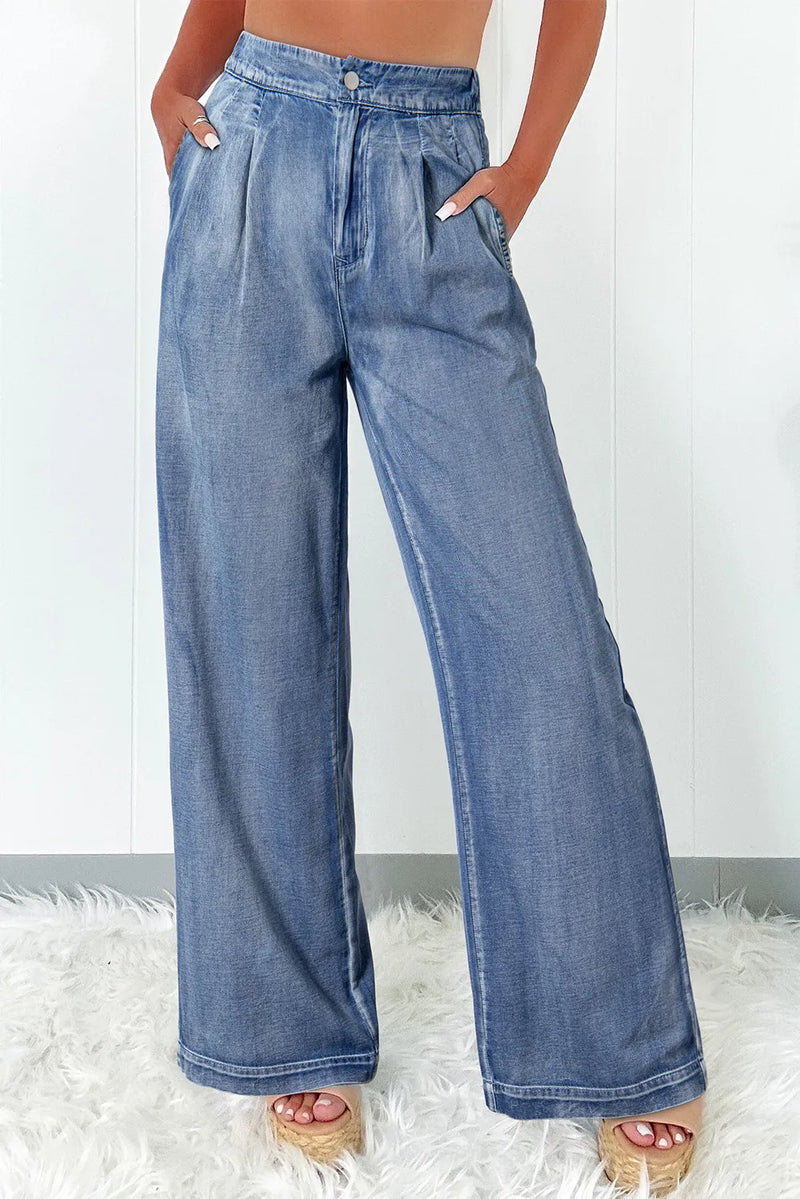 Hazel Blues® |  High Waist Wide Leg Jeans