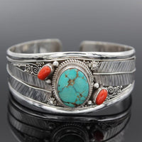 Hazel Blues® |  Artificial Turquoise Alloy Open Bracelet