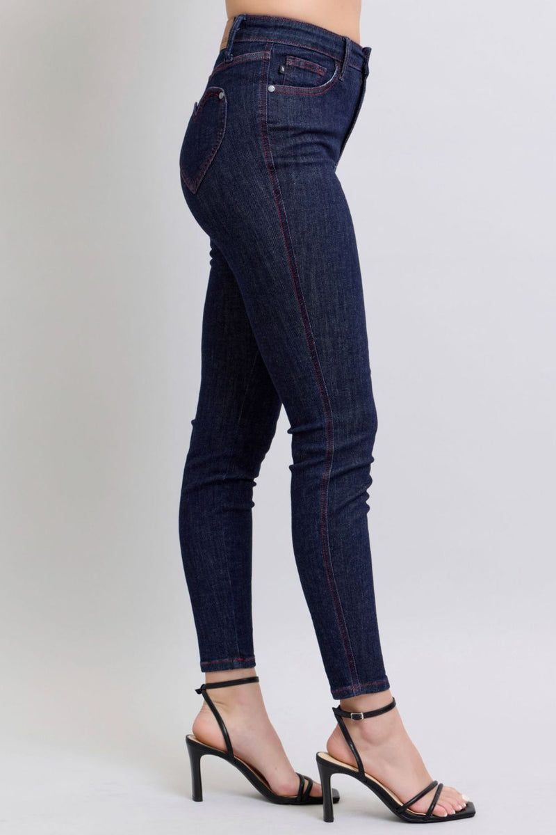 Hazel Blues® |  Judy Blue Heart Shaped Back Pockets Skinny Jeans