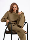 Hazel Blues® |  Basic Bae Rolled Round Neck Top and Pants Sweater Set