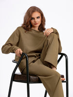 Hazel Blues® |  Basic Bae Rolled Round Neck Top and Pants Sweater Set
