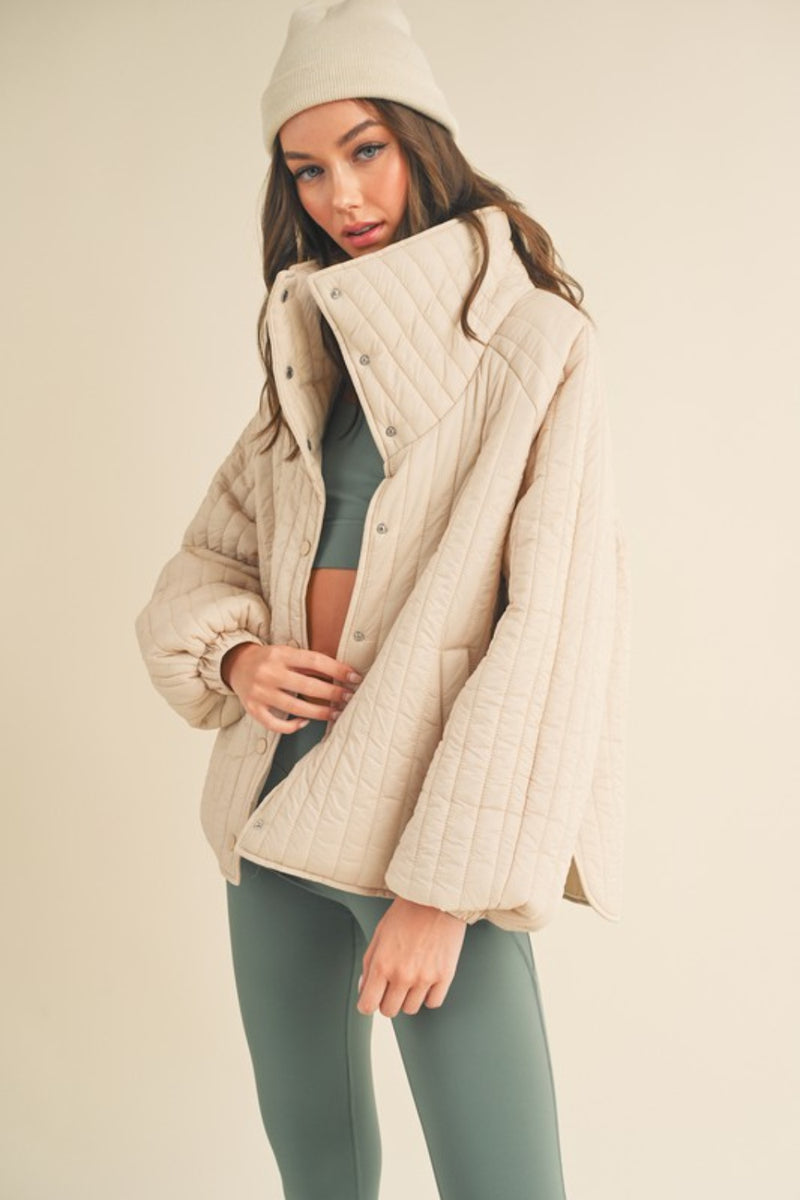 Hazel Blues® |  Kimberly C Classic Silhouette Quilted Snap Down Jacket