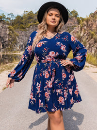 Hazel Blues® | V-Neck Long Sleeve Dress