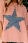 Hazel Blues® |  Studded Star Round Neck Short Sleeve T-Shirt