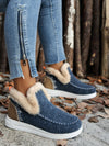 Hazel Blues® |  Furry Suede Round Toe Flat Sneakers