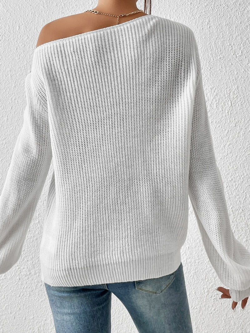 Hazel Blues® |  Honey Single Shoulder Long Sleeve Sweater