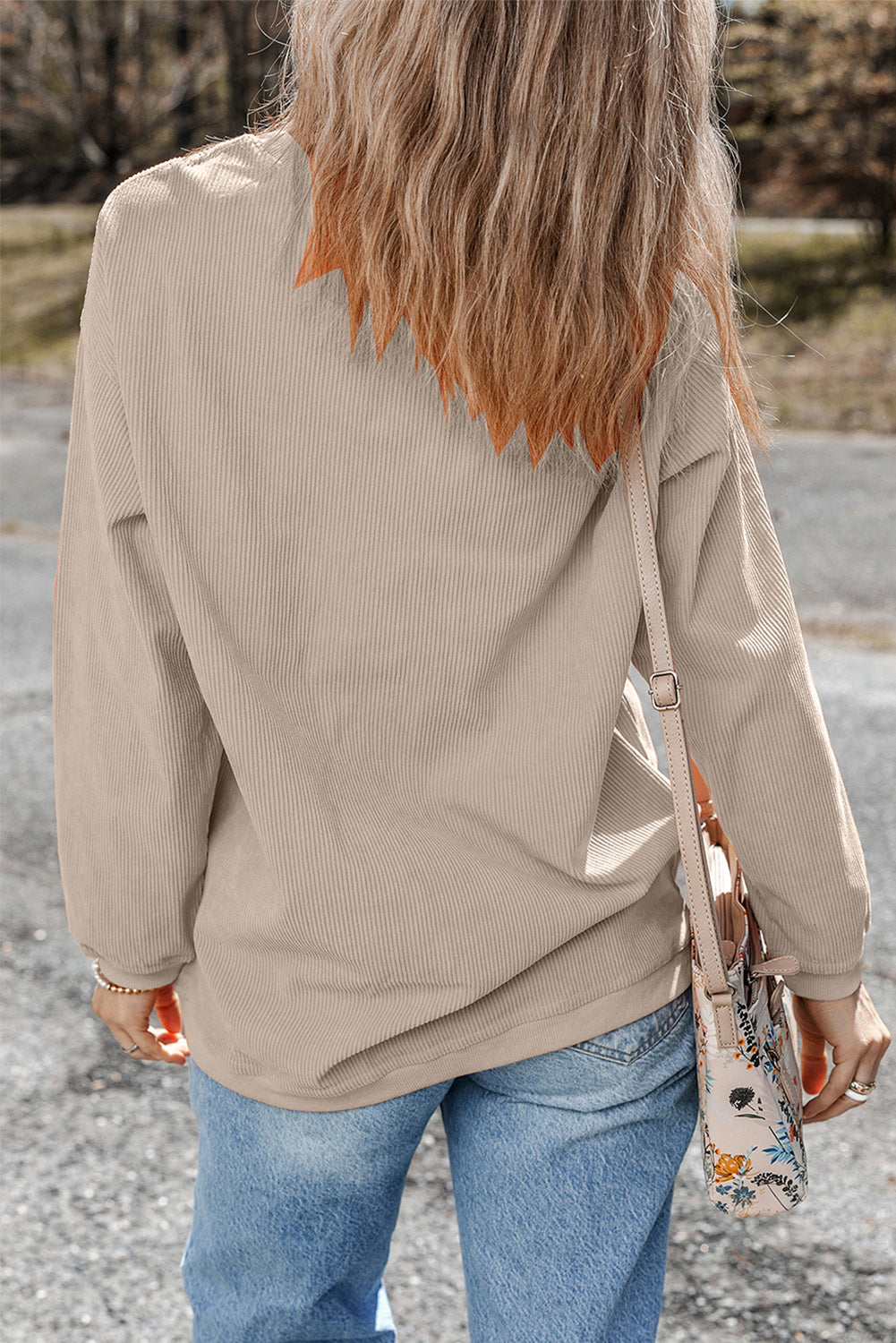 Hazel Blues® |  Smoke Gray Western Cowboy Boots Graphic Corded Loose Sweatshirt
