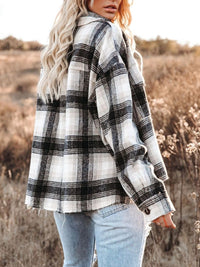 Hazel Blues® |  Pocketed Plaid Button Down Long Sleeve Shacket