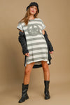 Hazel Blues® |  Umgee Peace Applique Striped Short Sleeve Mini Dress