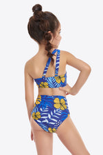 Hazel Blues® |  Ruffled One-Shoulder Buckle Detail Two-Piece Swim Set