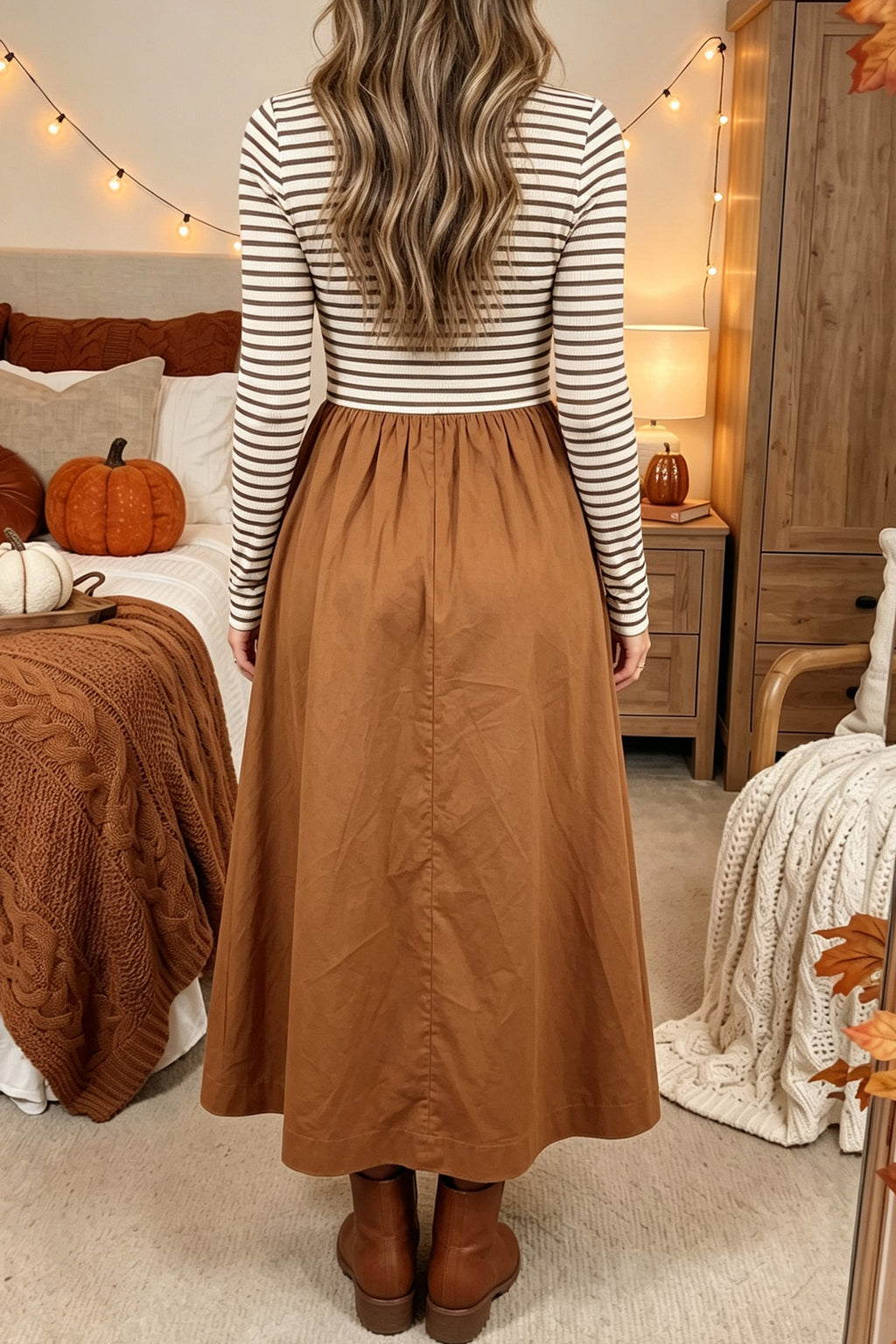 Penelope Belle Brown Stripe Dress