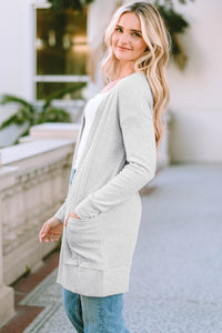 Hazel Blues® |  Pocketed Open Front Long Sleeve Cardigan