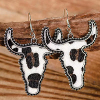 Hazel Blues® |  Alloy Animal Print Cow Head Earrings