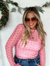 Hazel Blues® |  PREORDER: Christmas Printed Mesh Tops