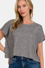 Hazel Blues® |  Zenana Short Sleeve Round Neck Cropped T-Shirt