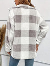 Hazel Blues® |  Plaid Dropped Shoulder Long Sleeve Plush Coat
