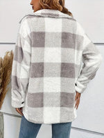 Hazel Blues® |  Plaid Dropped Shoulder Long Sleeve Plush Coat