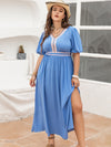 Hazel Blues® | Slit V-Neck Short Sleeve Dress
