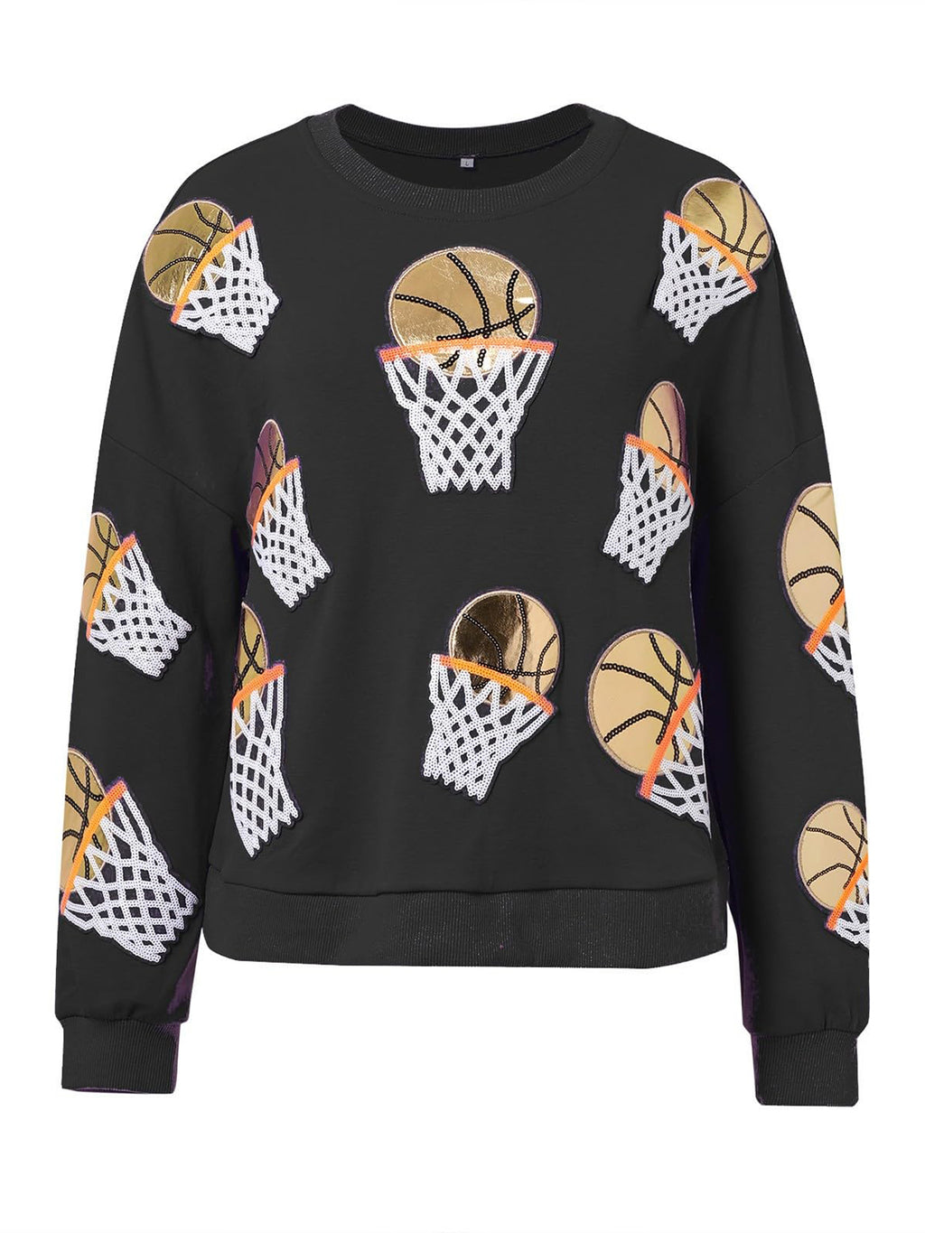 Hazel Blues® |  Basketball Round Neck Long Sleeve Sweatshirt