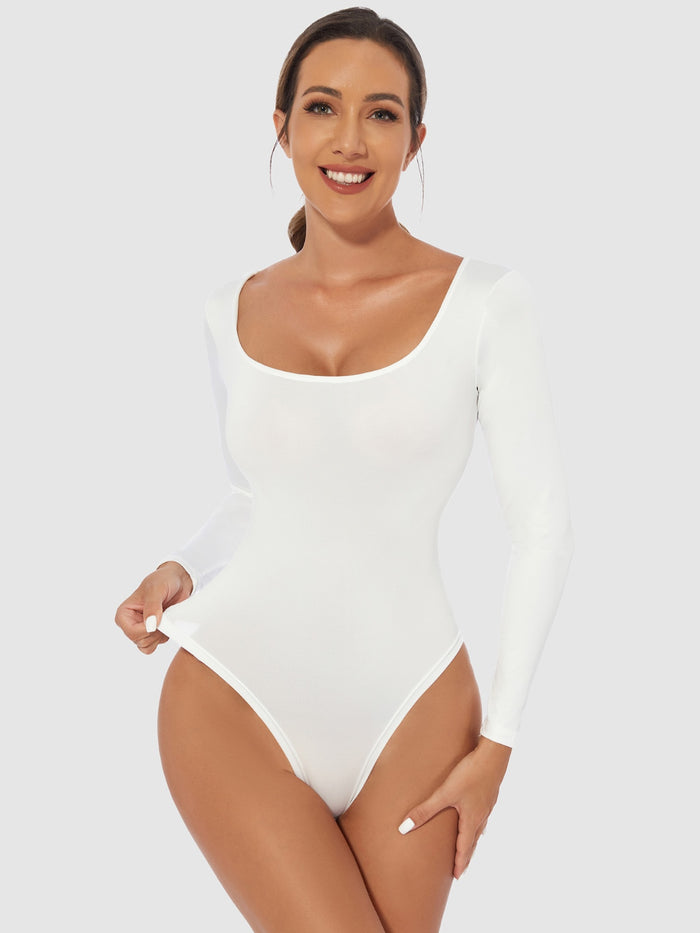 Hazel Blues® |  Scoop Neck Long Sleeve Bodysuit