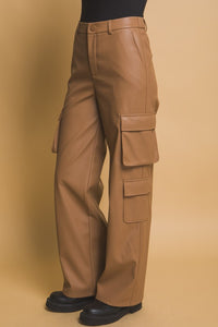 Hazel Blues® |  Love Tree PU Leather Cargo Pants